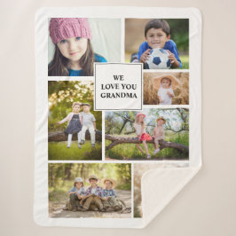 Cobertor Sherpa Amo-Te Vovó 7 Fotocolagem Vovô