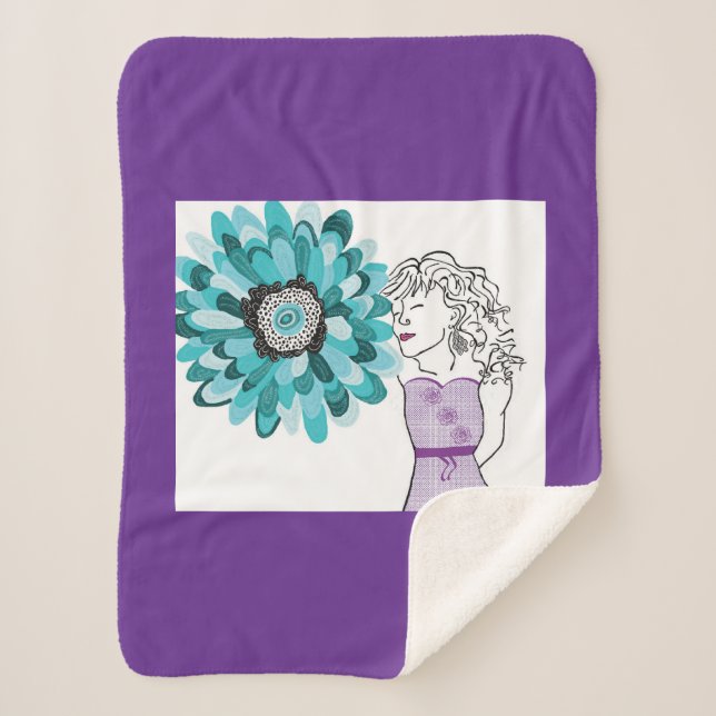 Cobertor Sherpa Amor às flores (Frente)