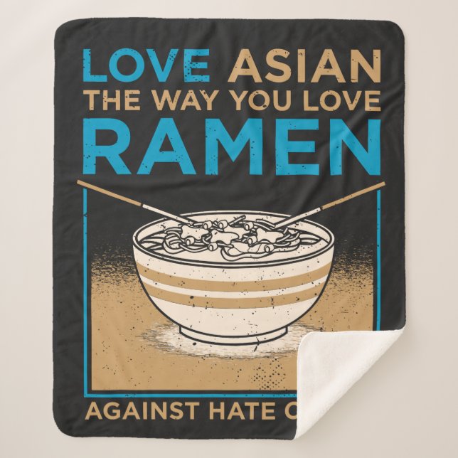 Cobertor Sherpa Amor Asiático Da Forma Que Você Gosta De Ramen (Frente)