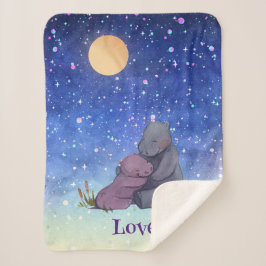 Cobertor Sherpa Amor, Baby Hippo e sua mãe