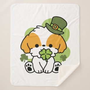 Cobertor Sherpa Amor de véu - Ruas. Design de cão no dia de Patric