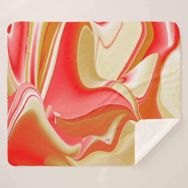 Cobertor Sherpa Amor e Abstrato 3D Rainbowart Dourado (Frente (Horizontal))
