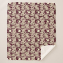 Cobertor Sherpa Amor Gótico do Dia dos Namorados Burgundy Toile De