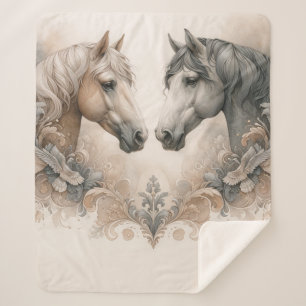 Cobertor Sherpa Amor por Cavalos Sherpa Blanket