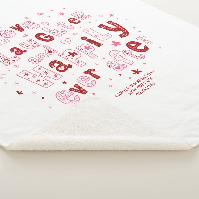 Cobertor Sherpa Amor Rir Feliz Nunca Personalizado Casamento (3/4)