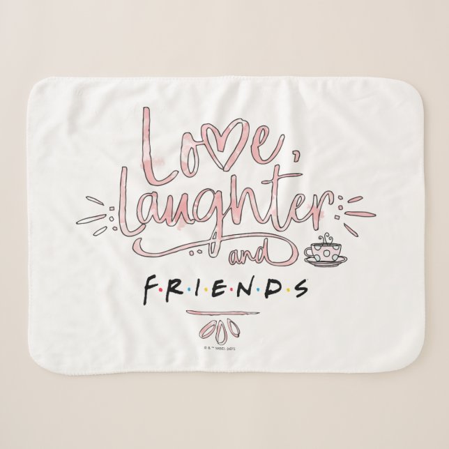 Cobertor Sherpa Amor, Riso e AMIGOS™ (Frente (Horizontal))