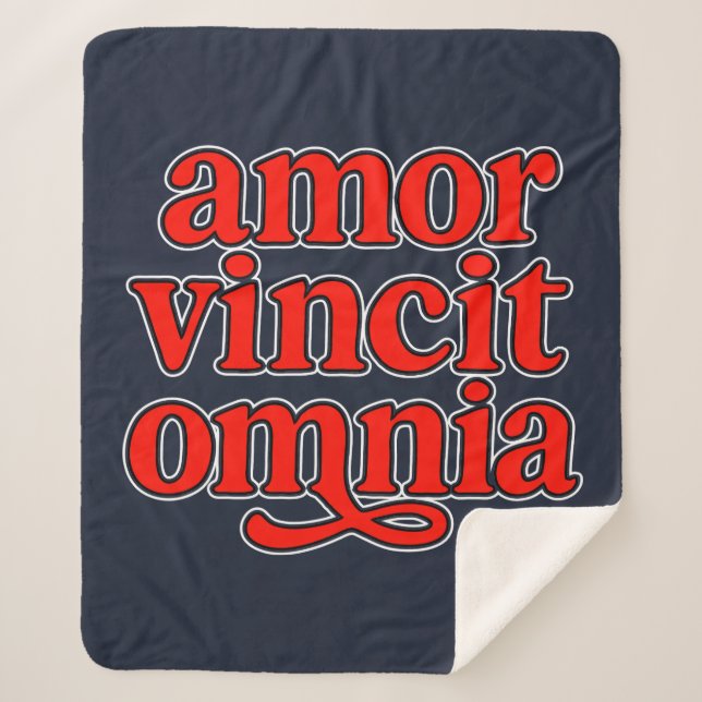 Cobertor Sherpa Amor vincit omnia (Frente)