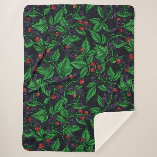 Cobertor Sherpa Amoras negras em cinzas escuras (Frente)