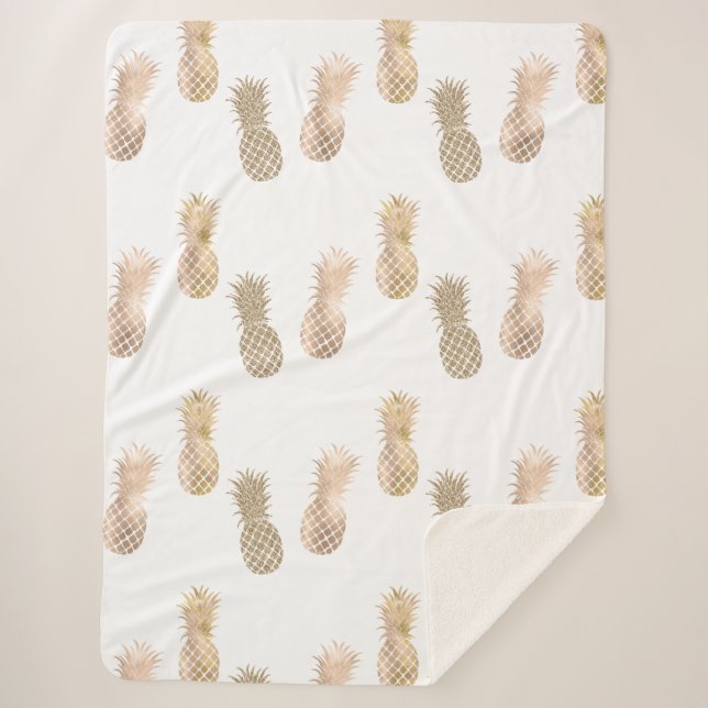 Cobertor Sherpa Ananás Dourados (Frente)