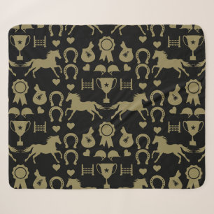 Cobertor Sherpa Anel Horseback Dourado