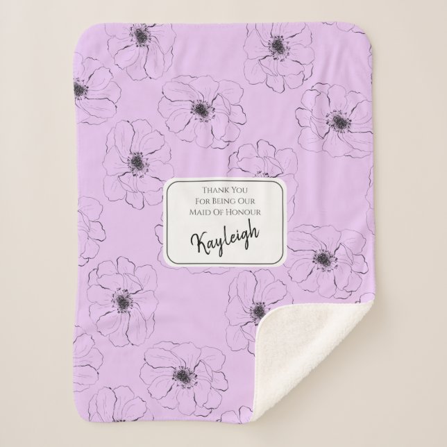 Cobertor Sherpa Anemone No Lilac Luz (Frente)