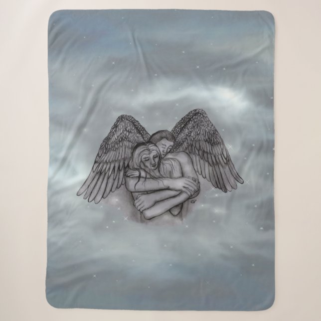 Cobertor Sherpa Angel Eros no Amor (Frente)
