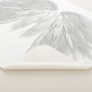 Cobertor Sherpa ANGEL WINGS Monograma Branco