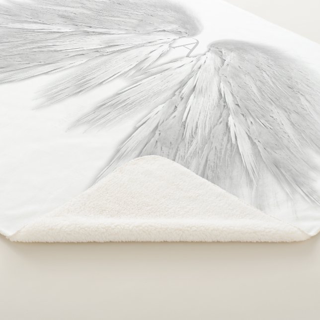Cobertor Sherpa ANGEL WINGS Monograma Branco (3/4)