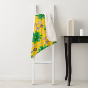 Cobertor Sherpa Ângulo Vista Canvas Geo Amarelo Sunny