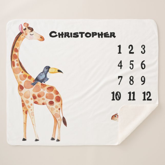 Cobertor Sherpa Animais Africanos - Etapa Bebê (Frente (Horizontal))