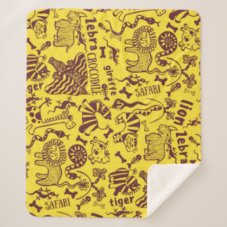 Cobertor Sherpa Animais Africanos: Padrão Cultural Sem Olhos.