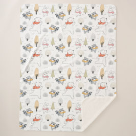 Cobertor Sherpa Animais Florestais Adoráveis