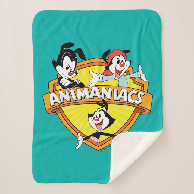 Cobertor Sherpa Animaniacs | Warner Brothers & Sister WB Shield (Frente)