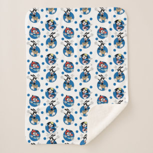 Cobertor Sherpa Animaniacs Yakko, Wakko, & Dot Circle Pattern