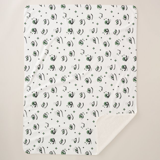 COBERTOR SHERPA ANIME EYE PATTERE DESIGN (Frente)