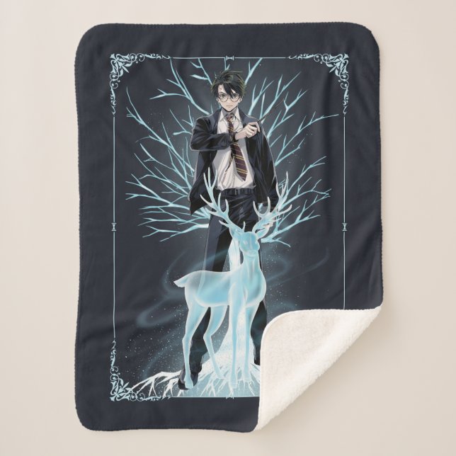 Cobertor Sherpa Anime HARRY POTTER™ Stag Patronus (Frente)