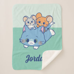 Cobertor Sherpa Anime Tom, Jerry e Tuffy