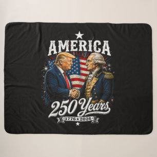Cobertor Sherpa Aniversário da América 250º Trump Washington