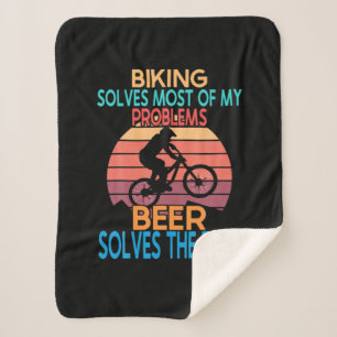 Cobertor Sherpa Aniversário Da Cerveja E Da Bicicleta