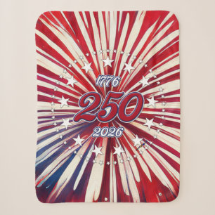 Cobertor Sherpa Aniversário de 250 anos da América 1776-2026 Fogos