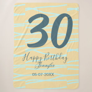 Cobertor Sherpa aniversário de 30 anos adicione nome data ano amar