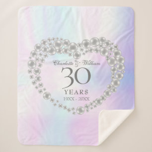 Cobertor Sherpa Aniversário de Casamento de 30 Anos Pérola Chic El