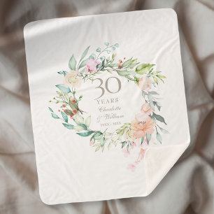 Cobertor Sherpa Aniversário de Casamento de Pérola de 30 anos Guir