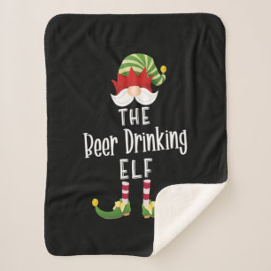 Cobertor Sherpa Aniversário de Natal do Grupo Elf Beer Bebendo