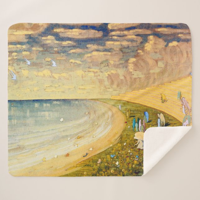 Cobertor Sherpa Anjos (Paraíso) | Mikalojus Ciurlionis | (Frente (Horizontal))