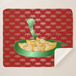 Cobertor Sherpa Ano Novo Chinês do Dinheiro da Fortuna de Cobra 20