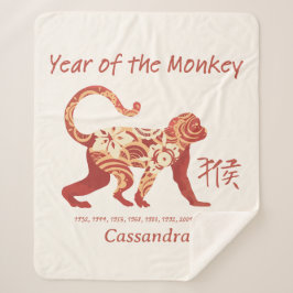 Cobertor Sherpa Ano Zodíaco Chinês Do Sinal Do Macaco