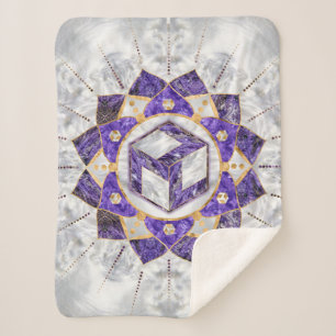 Cobertor Sherpa Antahkarana em Lotus Mandala- Ametist e Pearl
