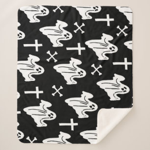 Cobertor Sherpa Antecedentes do padrão desenhado na Mão do Hallowe