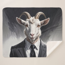 Cobertor Sherpa Anthropomorphic goat businessman headshot