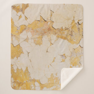 Cobertor Sherpa Antigo fundo amarelo stucco abstrato, envelhecido,