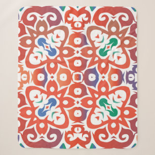 Cobertor Sherpa Antigos azulejos ornamentados talavera méxico. Des