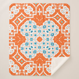 Cobertor Sherpa Antiquada cerâmica mexicana de talavera. Vintage s