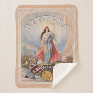 Cobertor Sherpa Anúncio Vintage Para Bitters Vendidos Pela S. S. W