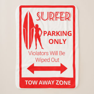Cobertor Sherpa Apenas o Funny Surfer Parking