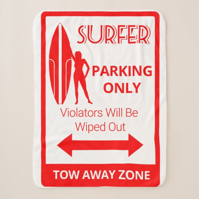 Cobertor Sherpa Apenas o Funny Surfer Parking (Frente)