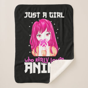 Cobertor Sherpa Apenas Uma Menina Que Ama Mesmo Anime