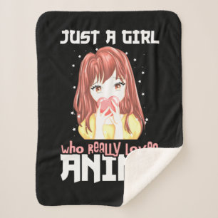 Cobertor Sherpa Apenas Uma Menina Que Ama Mesmo Anime