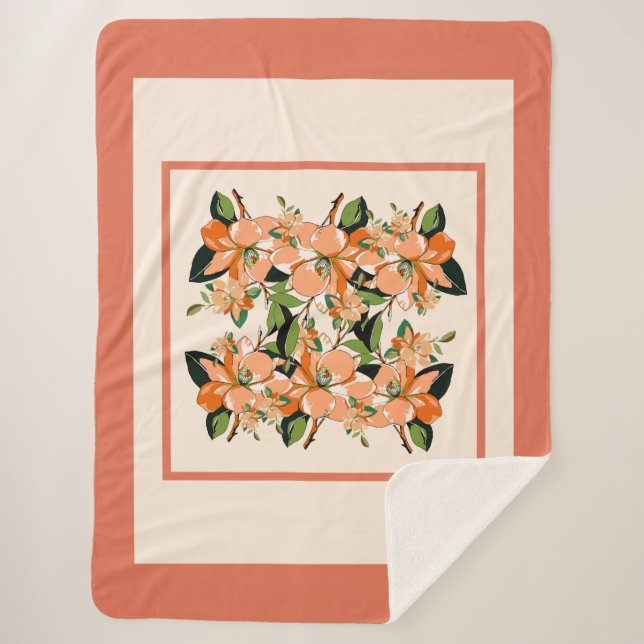 Cobertor Sherpa Apricot Azalea no Cream King Size (Frente)