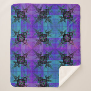 Cobertor Sherpa Aqua e Lilac Fractal Joy Sherpa Blanket
